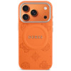 Guess Peony Hot Stamp MagSafe dėklas, skirtas Apple iPhone 18 Pro Max / 17 Pro Max, oranžinis