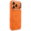 Guess Peony Hot Stamp MagSafe dėklas, skirtas Apple iPhone 18 Pro Max / 17 Pro Max, oranžinis
