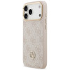Guess 4G Strass Logo MagSafe dėklas, skirtas Apple iPhone 18 Pro Max / 17 Pro Max, rožinis