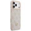 Guess 4G Strass Logo MagSafe dėklas, skirtas Apple iPhone 18 Pro Max / 17 Pro Max, rožinis