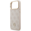 Guess 4G Strass Logo MagSafe dėklas, skirtas Apple iPhone 18 Pro Max / 17 Pro Max, rožinis