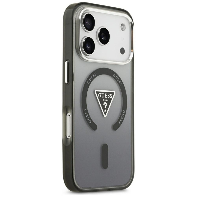 Guess Guess IML Gradient Triangle Logo MagSafe dėklas, skirtas Apple iPhone 18 Pro Max / 17 Pro Max, juodas