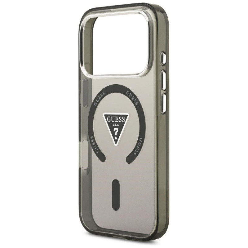 Guess Guess IML Gradient Triangle Logo MagSafe dėklas, skirtas Apple iPhone 18 Pro Max / 17 Pro Max, juodas