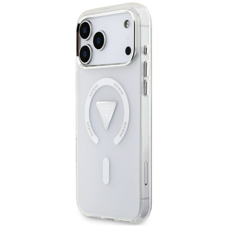 Guess IML Gradient Triangle Logo MagSafe dėklas, skirtas Apple iPhone 18 Pro Max / 17 Pro Max, permatomas