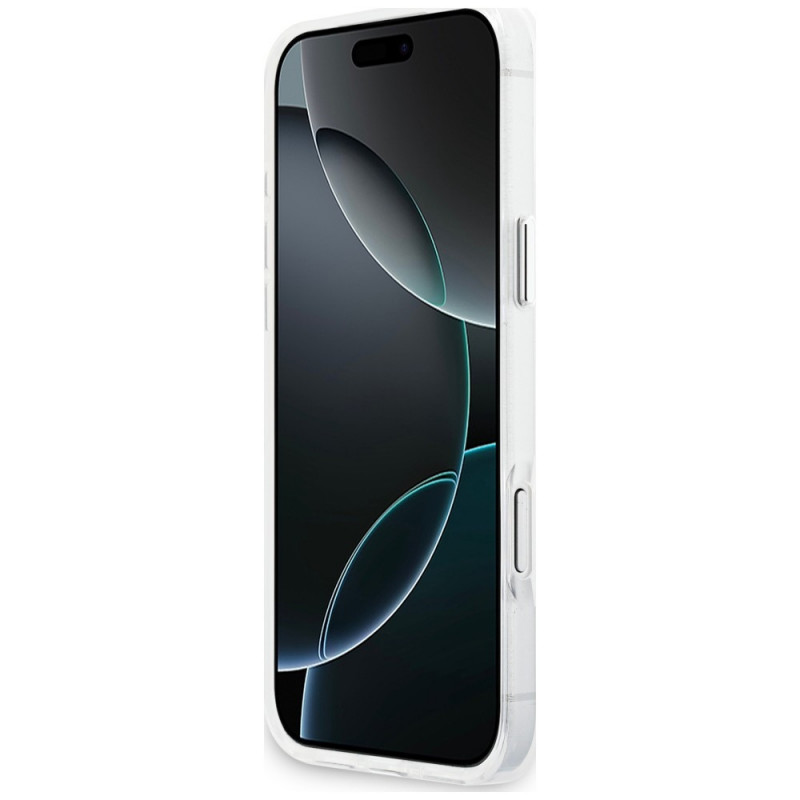 Guess IML Gradient Triangle Logo MagSafe dėklas, skirtas Apple iPhone 18 Pro Max / 17 Pro Max, permatomas