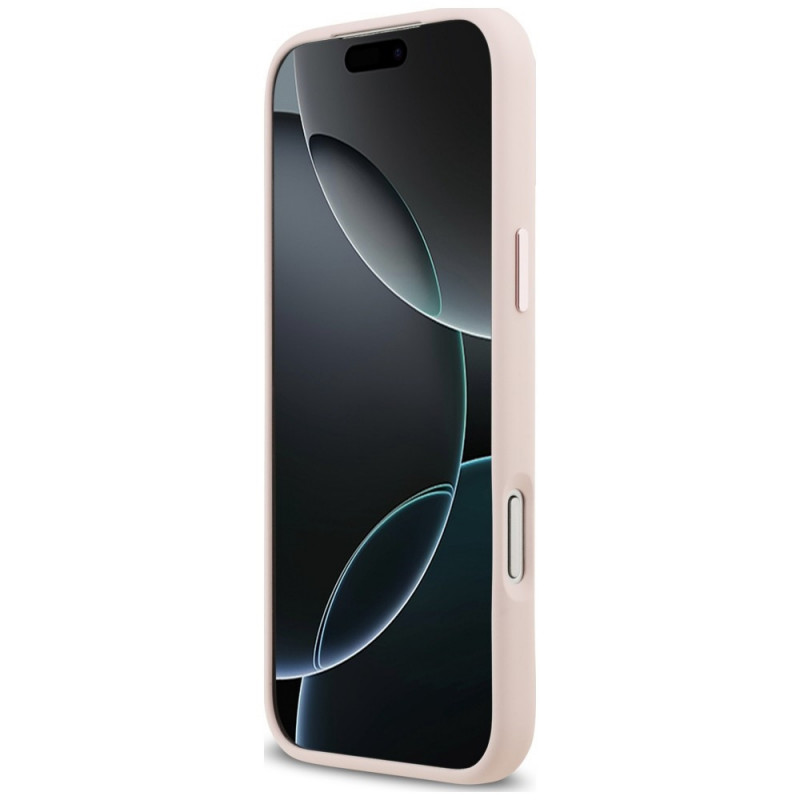 Karl Lagerfeld silikoninis Choupette metalinio smeigtuko dėklas, skirtas Apple iPhone 18 Pro Max / 17 Pro Max, rožinis