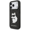 Karl Lagerfeld Saffiano Mono Patch Choupette dėklas, skirtas Apple iPhone 18 Pro / 17 Pro, juodas