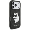 Karl Lagerfeld Saffiano Mono Patch Choupette dėklas, skirtas Apple iPhone 18 Pro / 17 Pro, juodas