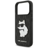 Karl Lagerfeld Saffiano Mono Patch Choupette dėklas, skirtas Apple iPhone 18 Pro / 17 Pro, juodas