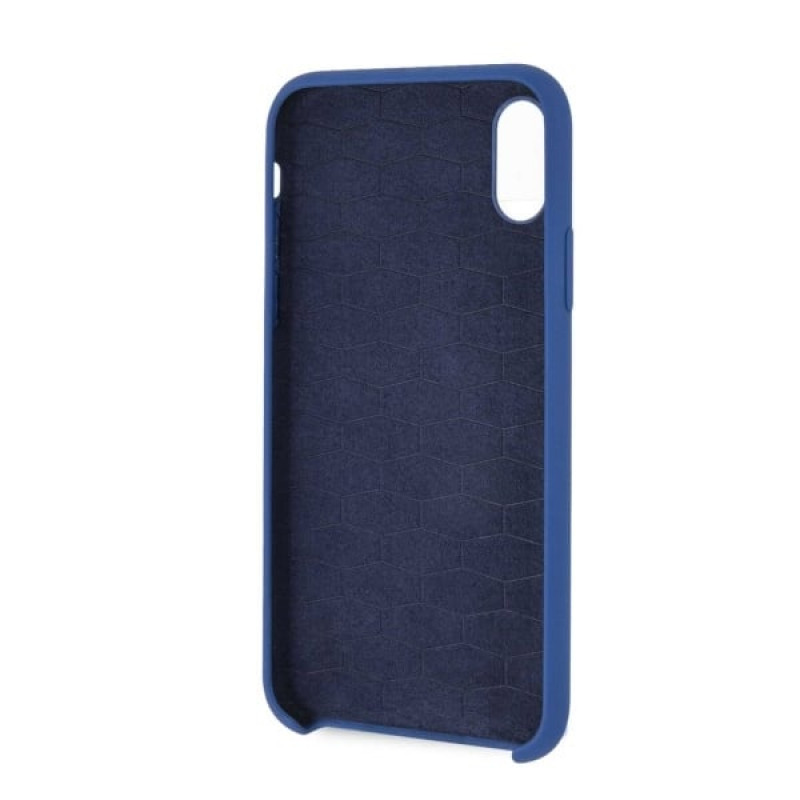 BMW BMHCPXMSILNA Silicone M Collection kietasis dėklas, skirtas Apple iPhone X / XS, tamsiai mėlynas