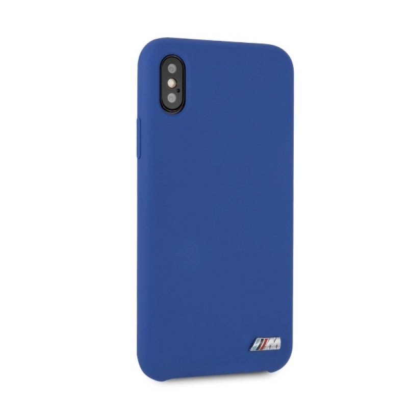 BMW BMHCPXMSILNA Silicone M Collection kietasis dėklas, skirtas Apple iPhone X / XS, tamsiai mėlynas