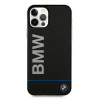 BMW BMHCP12MPCUBBK Signature Printed Logo kietasis dėklas, skirtas Apple iPhone 12 / 12 Pro, juodas