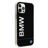 BMW BMHCP12MPCUBBK Signature Printed Logo kietasis dėklas, skirtas Apple iPhone 12 / 12 Pro, juodas