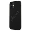 Guess GUHCP12SLSVSBK Script Vintage kietasis dėklas, skirtas Apple iPhone 12 mini 5.4 inch, juodas/juodas