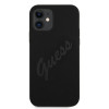 Guess GUHCP12SLSVSBK Script Vintage kietasis dėklas, skirtas Apple iPhone 12 mini 5.4 inch, juodas/juodas