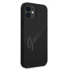 Guess GUHCP12SLSVSBK Script Vintage kietasis dėklas, skirtas Apple iPhone 12 mini 5.4 inch, juodas/juodas