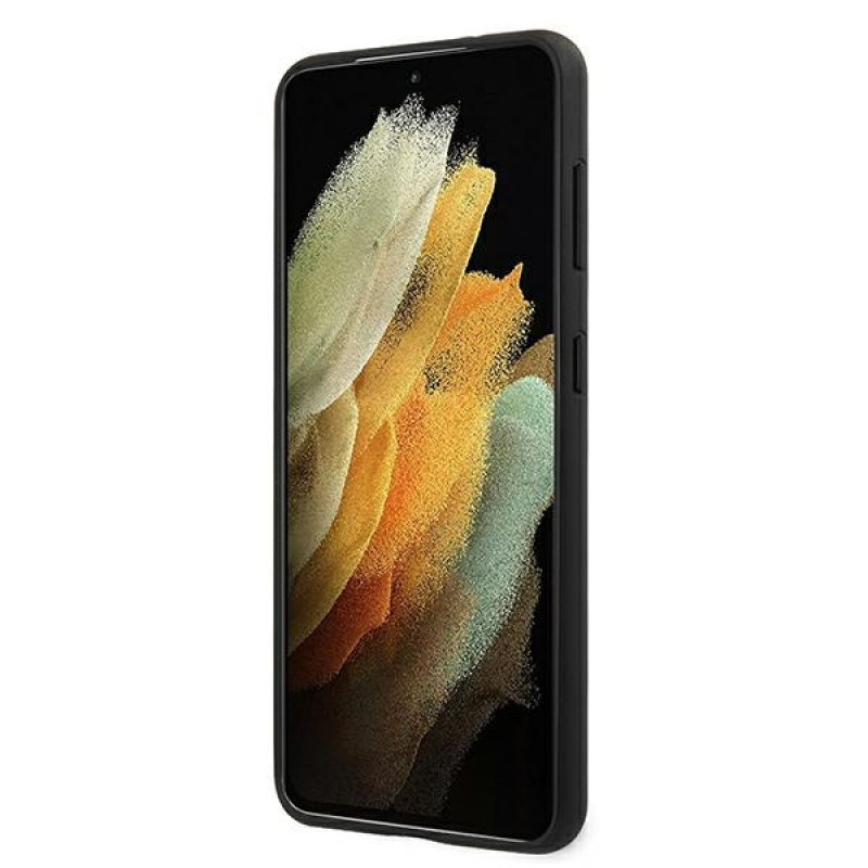 BMW BMHCS21MSLLBK Signature logotipo įspaudas kietas dėklas, skirtas Samsung Galaxy S21+, juodas