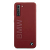 BMW BMHCS21MSLBLRE silikoninis Signature Logo dėklas su kietu korpusu, skirtas Samsung Galaxy S21+, raudonas