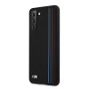 BMW BMHCS21MSIVTBK Silicone Stripes M Collection dėklas, skirtas Samsung Galaxy S21+, juodas