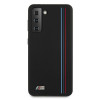 BMW BMHCS21MSIVTBK Silicone Stripes M Collection dėklas, skirtas Samsung Galaxy S21+, juodas