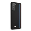 BMW BMHCS21MSIVTBK Silicone Stripes M Collection dėklas, skirtas Samsung Galaxy S21+, juodas