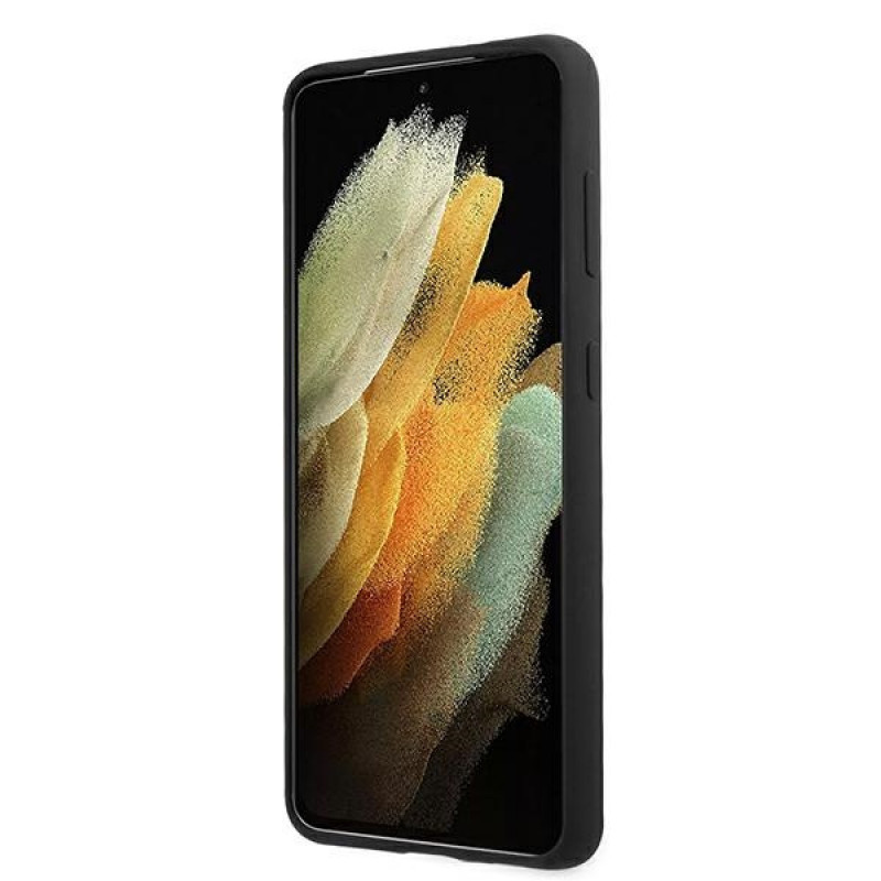 BMW BMHCS21MMSILBK silikoninis M Collection dėklas skirtas Samsung Galaxy S21+, juodas