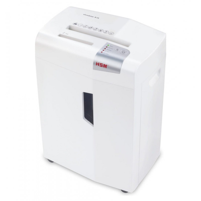 HSM shredstar X15 dokumentų smulkintuvas, 30 L, 4x37 mm dalelių pjūvis (P-4), baltas