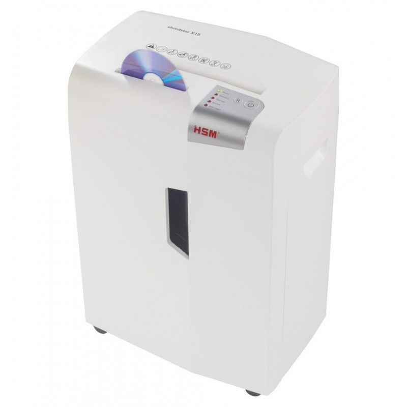 HSM shredstar X15 dokumentų smulkintuvas, 30 L, 4x37 mm dalelių pjūvis (P-4), baltas