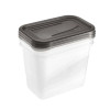 keeeper Fredo Fresh maisto produktų laikymo indų rinkinys, 3 x 1,0 L, stačiakampiai, permatomas pagrindas, pilkas dangtis