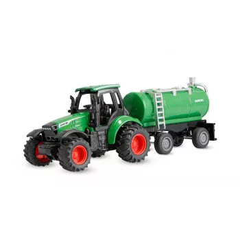 Amewi metalinis traktorius su cisternos priekaba, 1:64, RTR, žalias