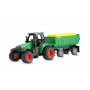 Amewi metalinis traktorius su priekaba, 1:64, RTR, žalias