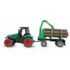 Amewi metalinis traktorius su miško priekaba, 1:64, RTR, žalias