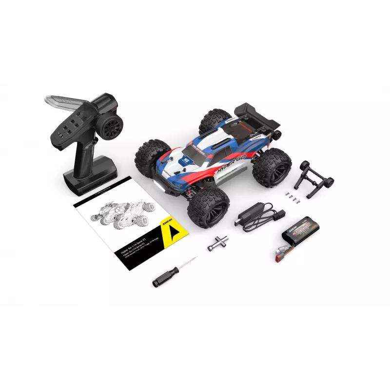 Amewi Hyper Go Truggy V2 bešepetėlinis 4WD, 1:16, RTR, mėlynas/raudonas