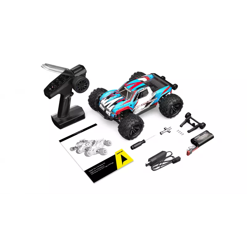Amewi Hyper Go Monster Truck V2 bešepetėlinis 4WD, 1:16, RTR, mėlynas/baltas
