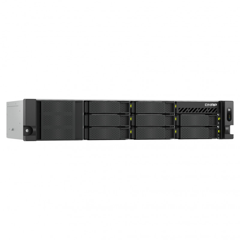 QNAP TS-h1073BXeU-RP-8G 2U stelažo NAS, Ryzen Embedded V1780B, 8 GB DDR4, perteklinis maitinimo šaltinis