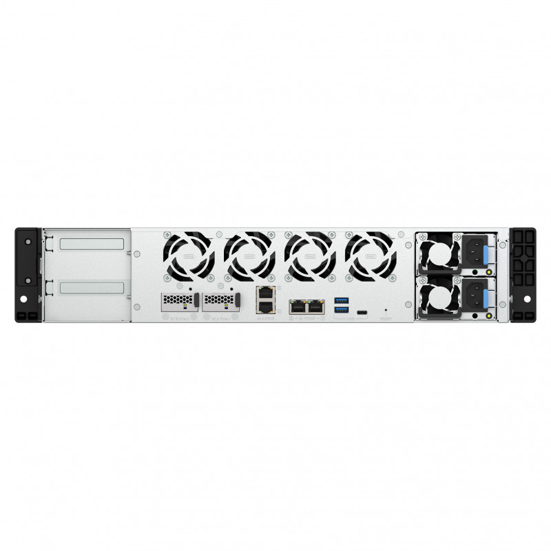 QNAP TS-h1073BXeU-RP-8G 2U stelažo NAS, Ryzen Embedded V1780B, 8 GB DDR4, perteklinis maitinimo šaltinis