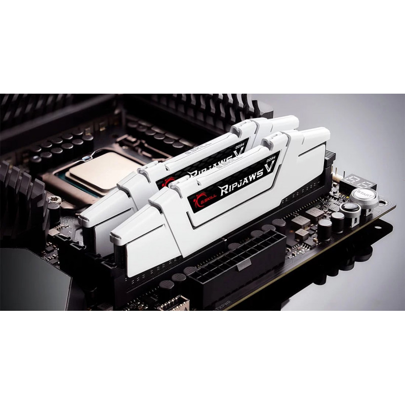 G.Skill Ripjaws V DDR4 atminties rinkinys, 32 GB (2 x 16 GB), 3200 MHz, CL16, XMP2, baltas
