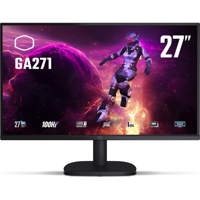 Cooler Master GA271 CMI-GA271-EK 27 colių monitorius, 68,6 cm, 2560 x 1440, VA, 1 ms, 100 Hz, HDR, DisplayPort, HDMI