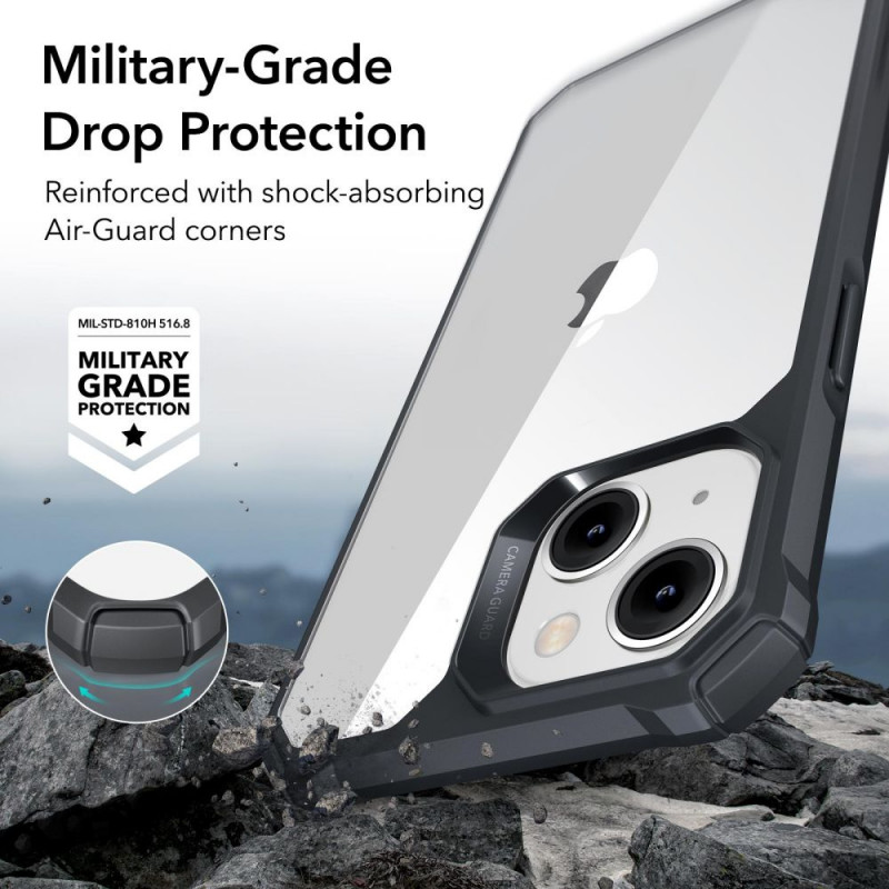 ESR Air Armor dėklas ESR515, skirtas Apple iPhone 14 Plus / 15 Plus, permatomas/juodas
