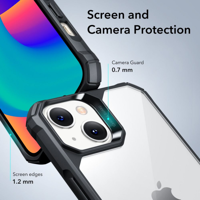 ESR Air Armor dėklas ESR515, skirtas Apple iPhone 14 Plus / 15 Plus, permatomas/juodas