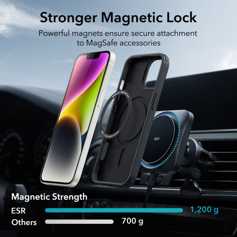 ESR Classic Hybrid HaloLock MagSafe dėklas, skirtas Apple iPhone 14 Plus / 15 Plus, ESR564, juodas