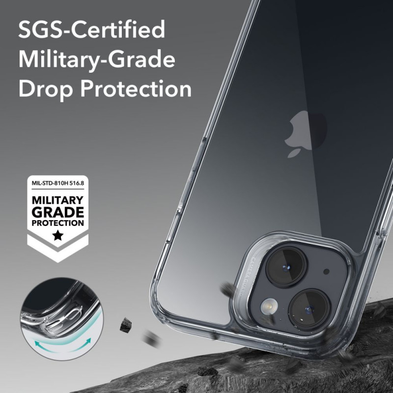 ESR Ice Shield dėklas, skirtas Apple iPhone 15 Plus / 14 Plus, ESR709, permatomas