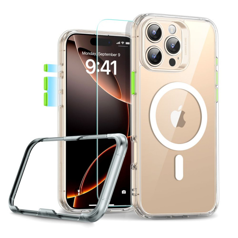 ESR Classic Pro Set HaloLock MagSafe dėklas su grūdintu stiklu, skirtas Apple iPhone 16 Pro Max, permatomas