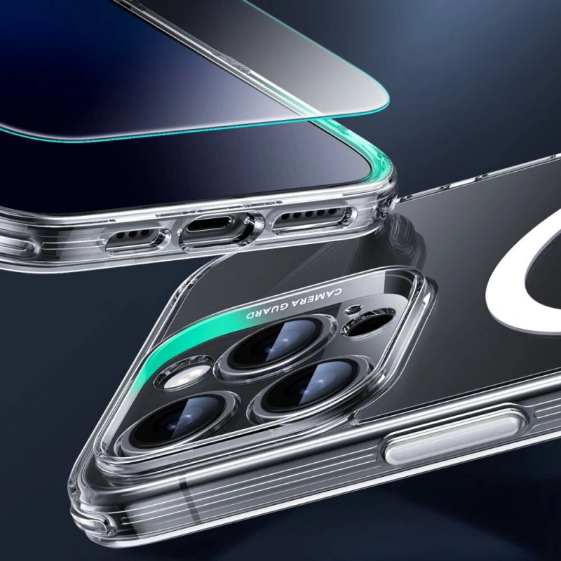 ESR Classic Pro Set HaloLock MagSafe dėklas su grūdintu stiklu, skirtas Apple iPhone 16 Pro Max, permatomas