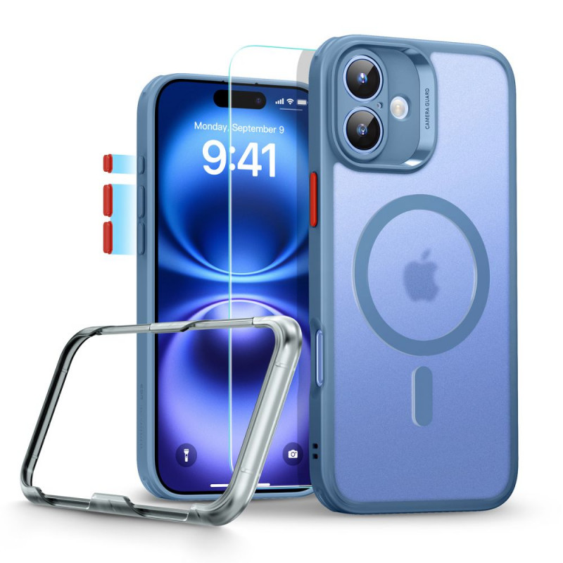 ESR Classic Pro Set HaloLock MagSafe dėklas su grūdintu stiklu, skirtas Apple iPhone 16, Frosted Blue