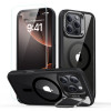 ESR Classic Hybrid Kickstand HaloLock MagSafe dėklas su grūdintu stiklu, skirtas Apple iPhone 16 Pro, Clear/Black