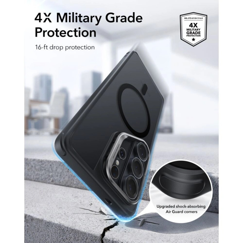 ESR Classic Hybrid Kickstand MagSafe dėklas, skirtas Samsung Galaxy S26 Ultra, Frosted Black