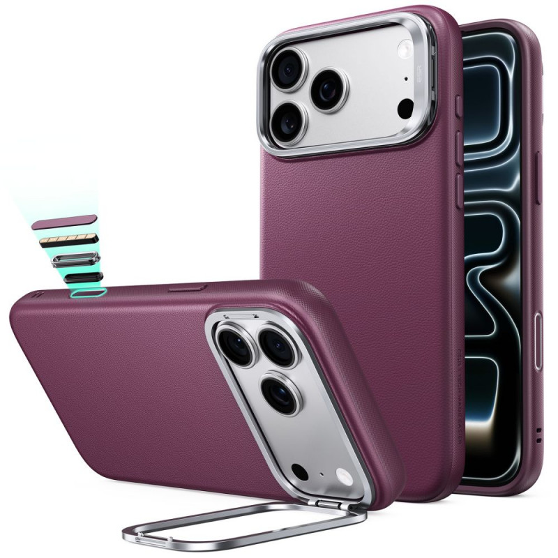 ESR odinis dėklas su atrama MagSafe, skirtas Apple iPhone 17 Pro / 18 Pro, Deep Burgundy