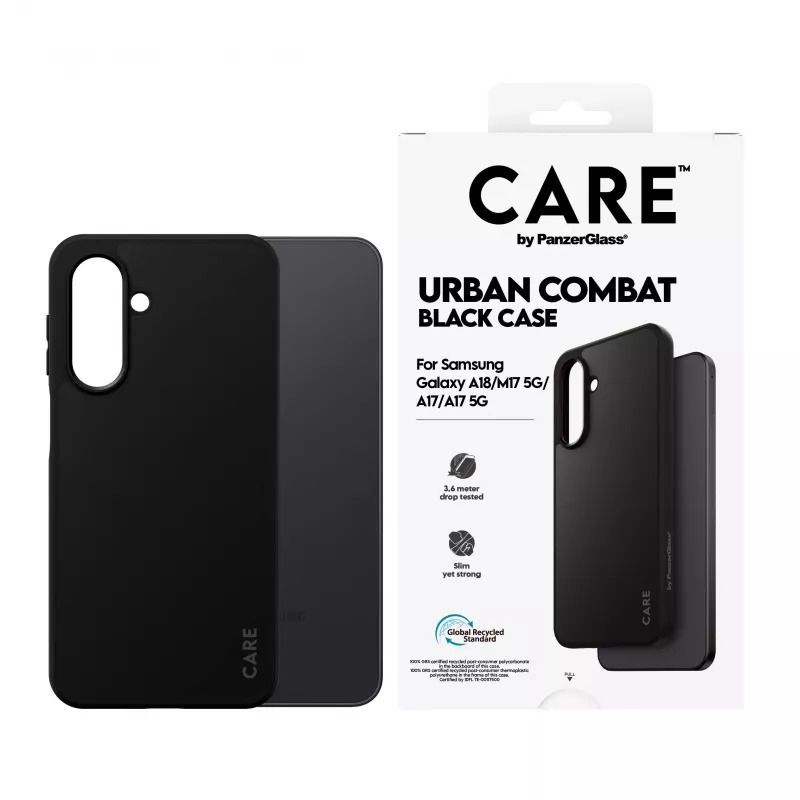 PanzerGlass CARE Urban Combat dėklas skirtas Samsung Galaxy A17/A18, juodas