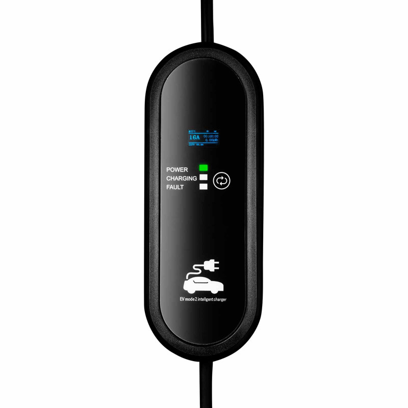 Akyga AK-EC-18 elektrinio automobilio įkroviklis Type 1 LCD, 1 fazės 16 A 3.8 kW, 5 m